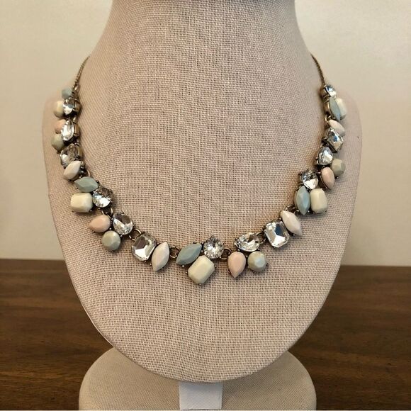 J.Crew | Pastel and Rhinestone Collar Necklace | 17” Adjustable - Picture 3 of 4